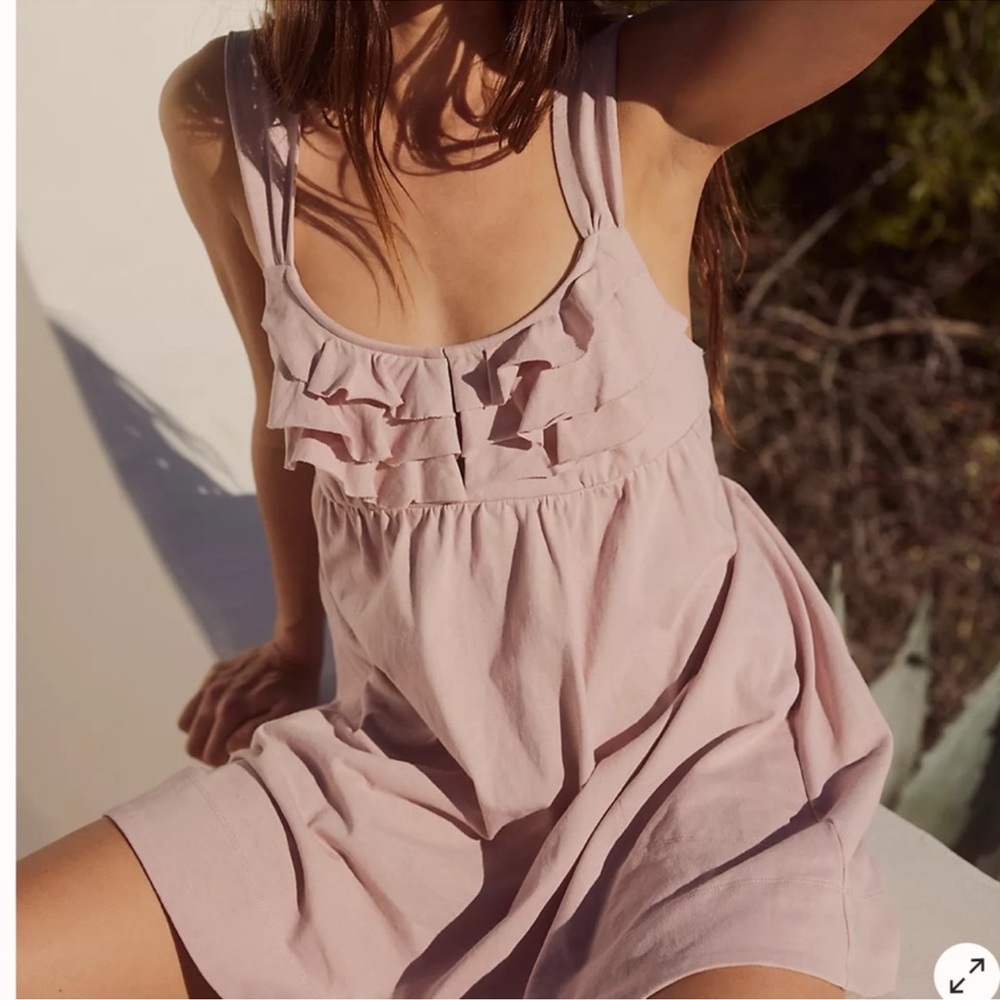 Free People Valley Mini Dress Soft Pink Medium - Picture 2 of 16